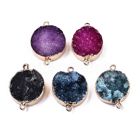 Plated Natural Druzy Agate Links connectors G-R275-05M-1
