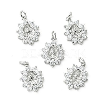 SHEGRACE Brass Micro Pave Cubic Zirconia Pendants XGRQ3P414-617P-1
