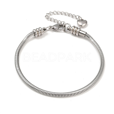Tarnish Resistant 304 Stainless Steel European Round Snake Chains Bracelets X-STAS-J015-05-1