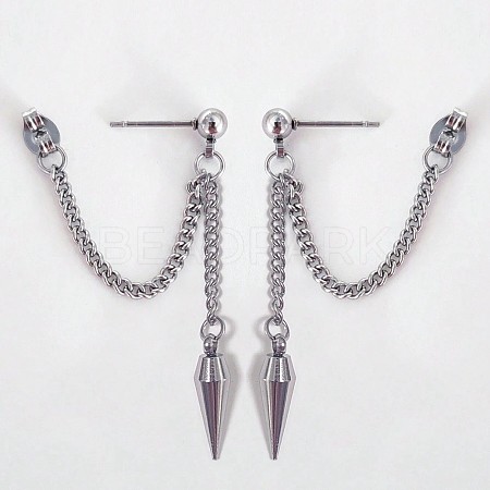 304 Stainless Steel Dangle Stud Earrings WGF9E4F-02-1