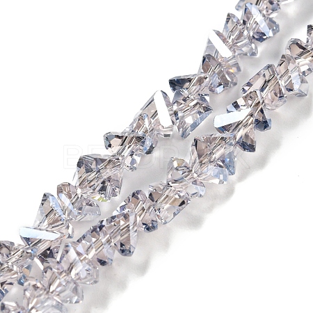 Electroplate Transparent Glass Beads Strands EGLA-P052-02A-PL04-1