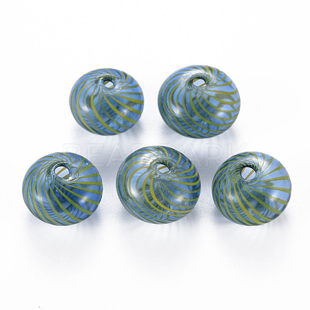 Transparent Handmade Blown Glass Globe Beads GLAA-T012-19C-1