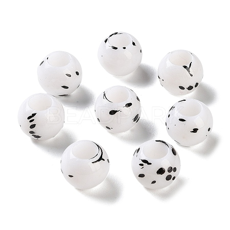 Spray Painted ABS Plastic European Beads KY-G033-01B-01-1