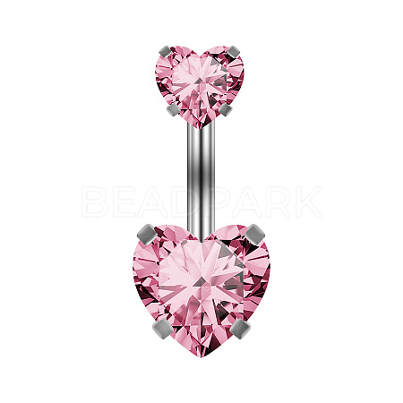 Heart Cubic Zirconia Belly Button Rings WG98059-05-1