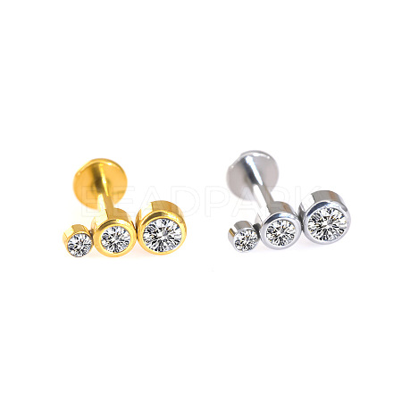 316L Surgical Stainless Steel & G23 Titanium Crystal Rhinestone Labrets for Women Men WG3A239-24-1