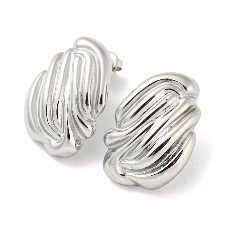 Non-Tarnish 304 Stainless Steel Stud Earrings EJEW-G367-06P-1
