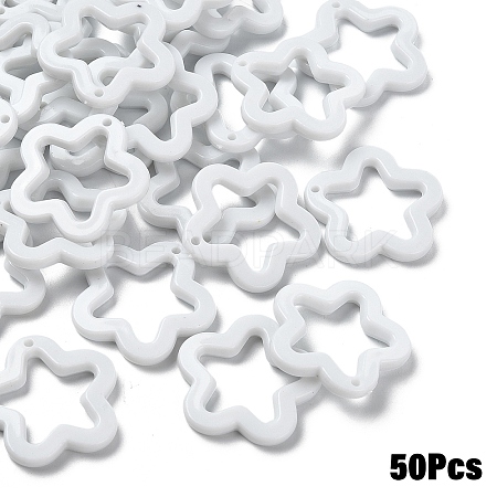 50Pcs Opaque Acrylic Pendants MACR-YW0004-36F-1