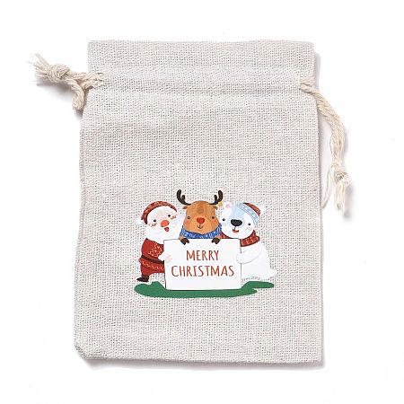 Christmas Cotton Cloth Storage Pouches X-ABAG-M004-02J-1