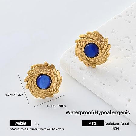 304 Stainless Steel Resin Stud Earrings for Women OH3456-4-1