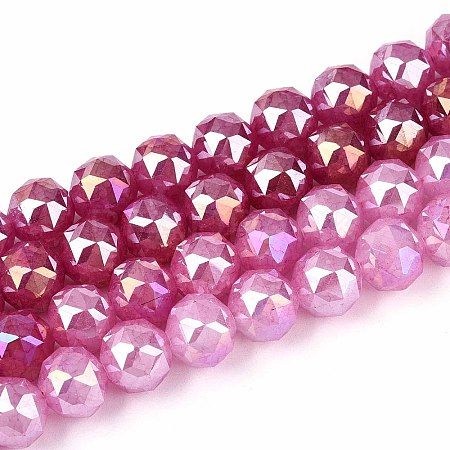 Anti-Tarnish Electroplate Glass Beads Strands GLAA-N064-10mm-08-1