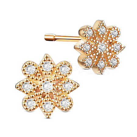 SHEGRACE Flower Luxurious 925 Sterling Silver Stud Earrings JE353A-1