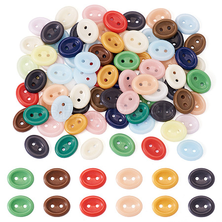 80Pcs 2-Hole Porcelain Buttons PORC-PJ0001-02F-1