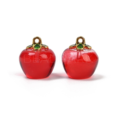 Transparent Glass Apple Pendants DGLA-E004-16C-1