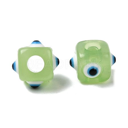 Resin Evil Eye European Beads RESI-A021-15-1
