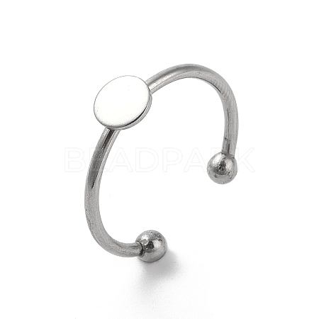 Non-Tarnish Adjustable 304 Stainless Steel Finger Rings Components STAS-K278-04A-P-1