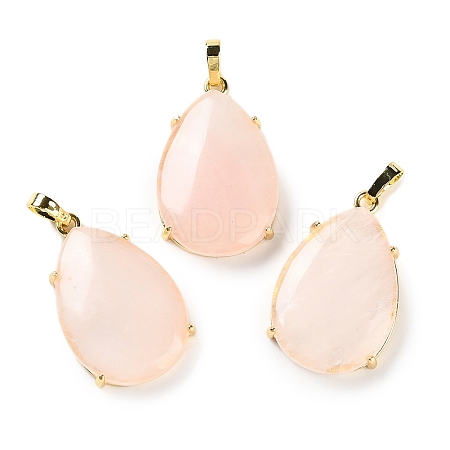 Natural Rose Quartz Pendants G-U002-01G-G-1