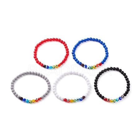 Opaque Acrylic Stretch Bracelets BJEW-JB06308-1