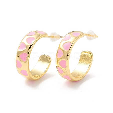Real 18K Gold Plated Brass Stud Earrings for Women EJEW-I684-06G-02-RS-1