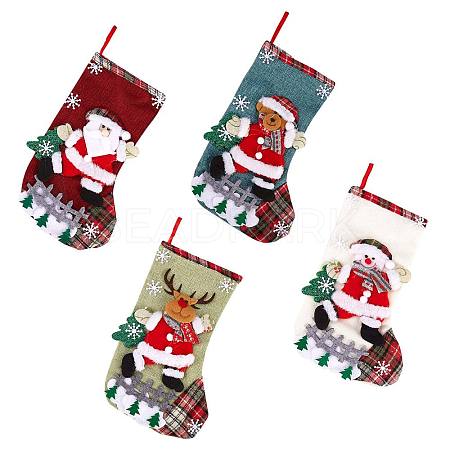 4Pcs Cloth Christmas Stockings Sets JX066A-1