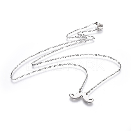 304 Stainless Steel Pendant Necklaces NJEW-I091-01P-1