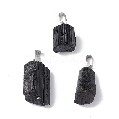 Natural Black Tourmaline Pendants G-F739-01P-1