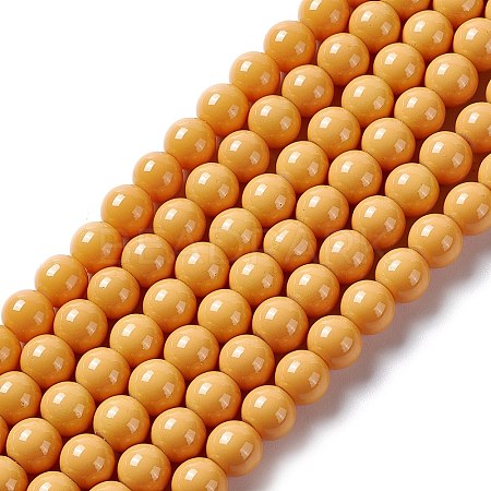 Painted Glass Bead Strands X-DGLA-S071-8mm-22-1