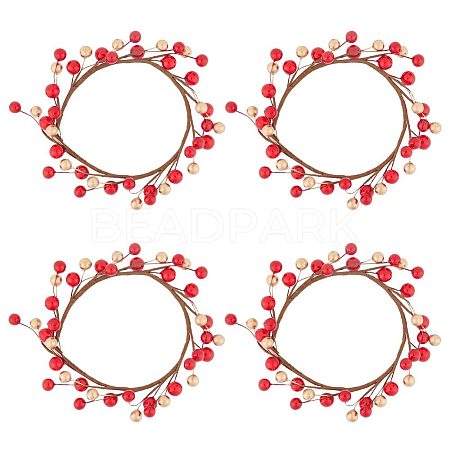 Plastic Artificial Berry Candle Ring AJEW-WH0401-05-1