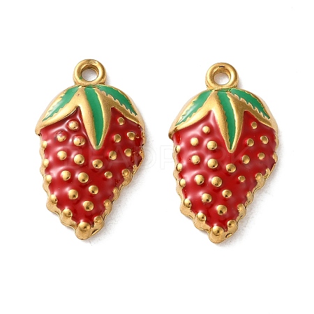 304 Stainless Steel Enamel Pendants STAS-B100-06G-10-1