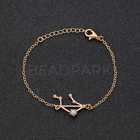 12 Constellations Alloy Rhinestone Link Bracelets WG43B2B-03-1