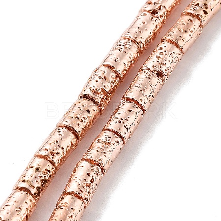 Electroplated Natural Lava Rock Beads Strands G-H303-A06-RG-1