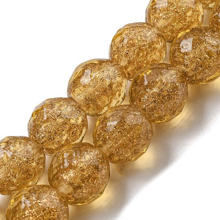 Handmade Gold Sand Lampwork Beads Strands LAMP-L079-06C-1