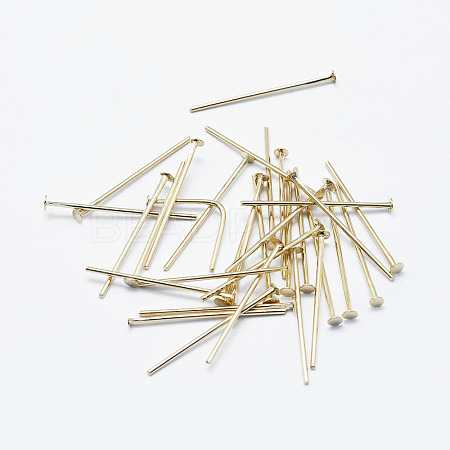 Brass Flat Head Pins KK-G331-11-0.7x45-NF-1
