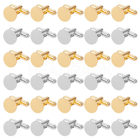 30Pcs 2 Colors Brass Cufflinks for Men FIND-HY0003-47-1