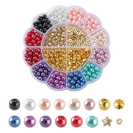 540Pcs Imitation Pearl Beads Kit for DIY Jewelry Making DIY-FS0001-94B-1