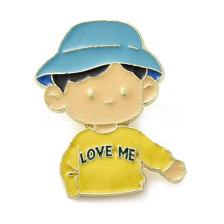 Boy Zinc Alloy Enamel Pin Brooch JEWB-R022-01B-1