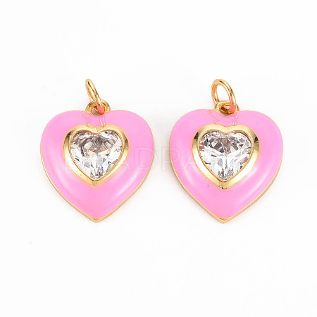 Brass Enamel Pendants KK-T013-15E-NF-1