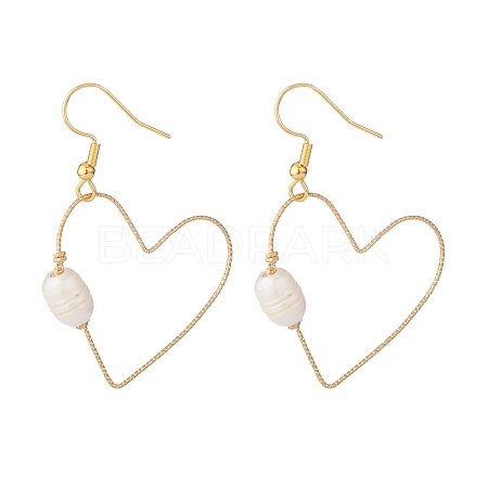Open Heart Dangle Earrings for Women EJEW-JE04712-1