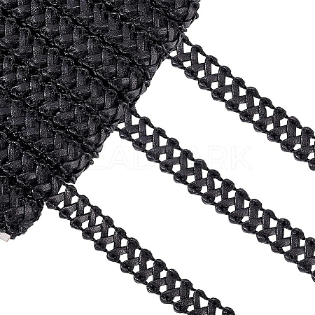 Braided PU Imitation Leather Ribbon OCOR-WH0074-88A-1