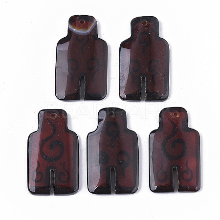 Hand Painting Natural Agate Pendants G-S359-066-1