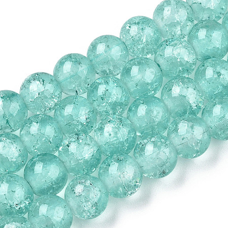 Baking Paint Crackle Glass Bead Strands X-DGLA-Q023-8mm-YS19-A-1