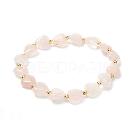Heart Beads Stretch Bracelet for Girl Women BJEW-JB06938-01-1