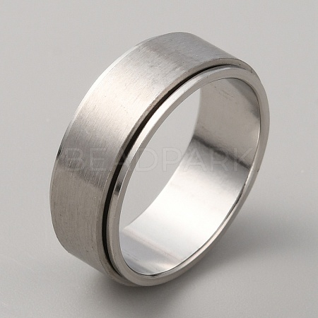 304 Stainless Steel Plain Rotating Finger Ring RJEW-WH0011-10E-P-1