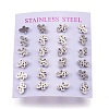 304 Stainless Steel Stud Earrings EJEW-N045-12P-3