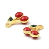 Brass Enamel Charms KK-K337-01G-4