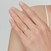 Flower Rhodium Plated 925 Sterling Silver Micro Pave Cubic Zirconia Finger Rings WGB6ED8-03-1