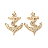 Brass Micro Pave Clear Cubic Zirconia Connector Charms CU-CBA4579-17G-1
