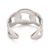 Non-Tarnish 304 Stainless Steel Curb Chain Shape Cuff Ring for Women RJEW-C025-31P-2