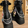 Iron Shoe Decoration Double Strand Paperclip & Cable Chain FIND-PH01455-5