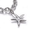 Tarnish Resistant 304 Stainless Steel Charm Bracelets BJEW-L637-28-P-2