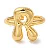 Initials Brass Open Cuff Ring for Women RJEW-N046-02R-G-2